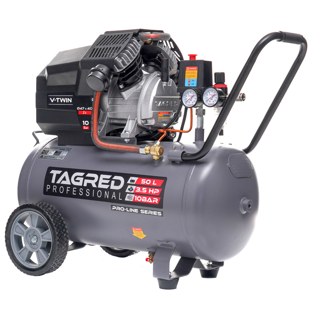 Kompresor 50L dvojpiestový, olejový – kompresor TAGRED Pro Line 10 BAR V2